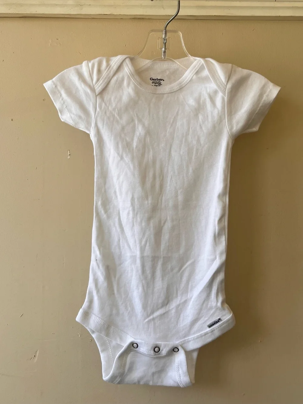 Gerber White Short-Sleeve Cotton Baby Bodysuit